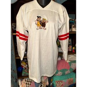 VINTAGE 90's TOO CUTE BRAND FLINTSTONES FOOTBALL JERSEY RAGLAN TEE
